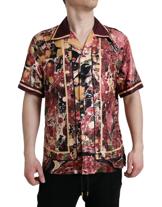 Dolce & Gabbana Multicolor Button Down Silk Shirt - HBPS Beauty & Fashion