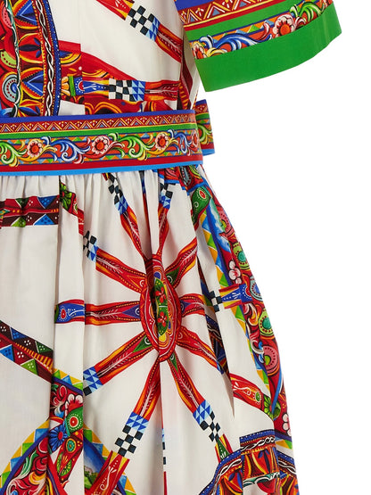 Dolce & Gabbana Multicolor Cotton Midi Dress - HBPS Beauty & Fashion