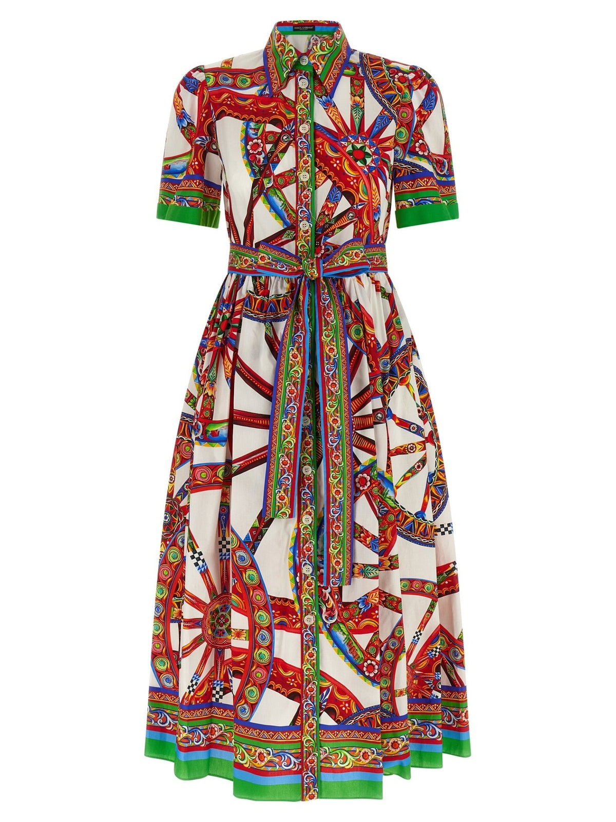 Dolce & Gabbana Multicolor Cotton Midi Dress - HBPS Beauty & Fashion