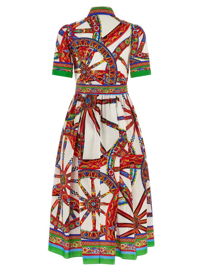 Dolce & Gabbana Multicolor Cotton Midi Dress - HBPS Beauty & Fashion