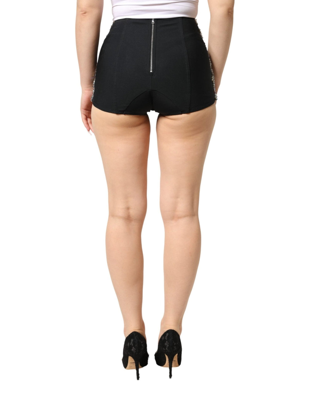 Dolce & Gabbana Multicolor Embellished High Waist Hot Pants Shorts - HBPS Beauty & Fashion