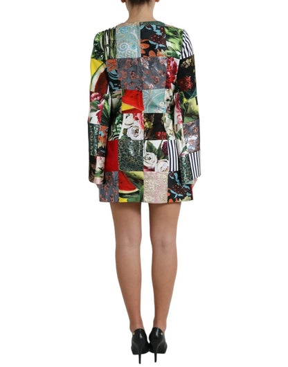 Dolce & Gabbana Multicolor Floral Patchwork Shift Mini Dress - HBPS Beauty & Fashion