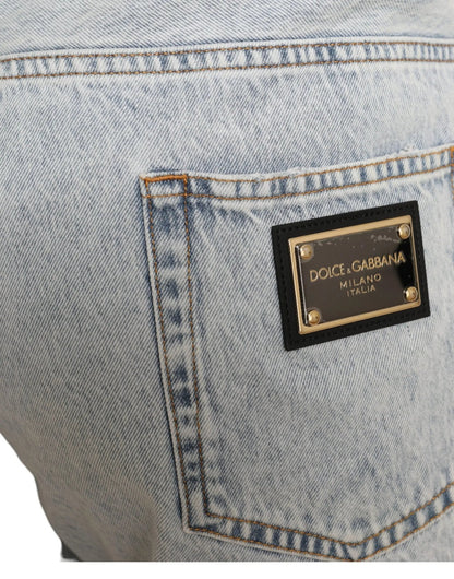 Dolce & Gabbana Multicolor Floral Print Denim Bermuda Shorts - HBPS Beauty & Fashion
