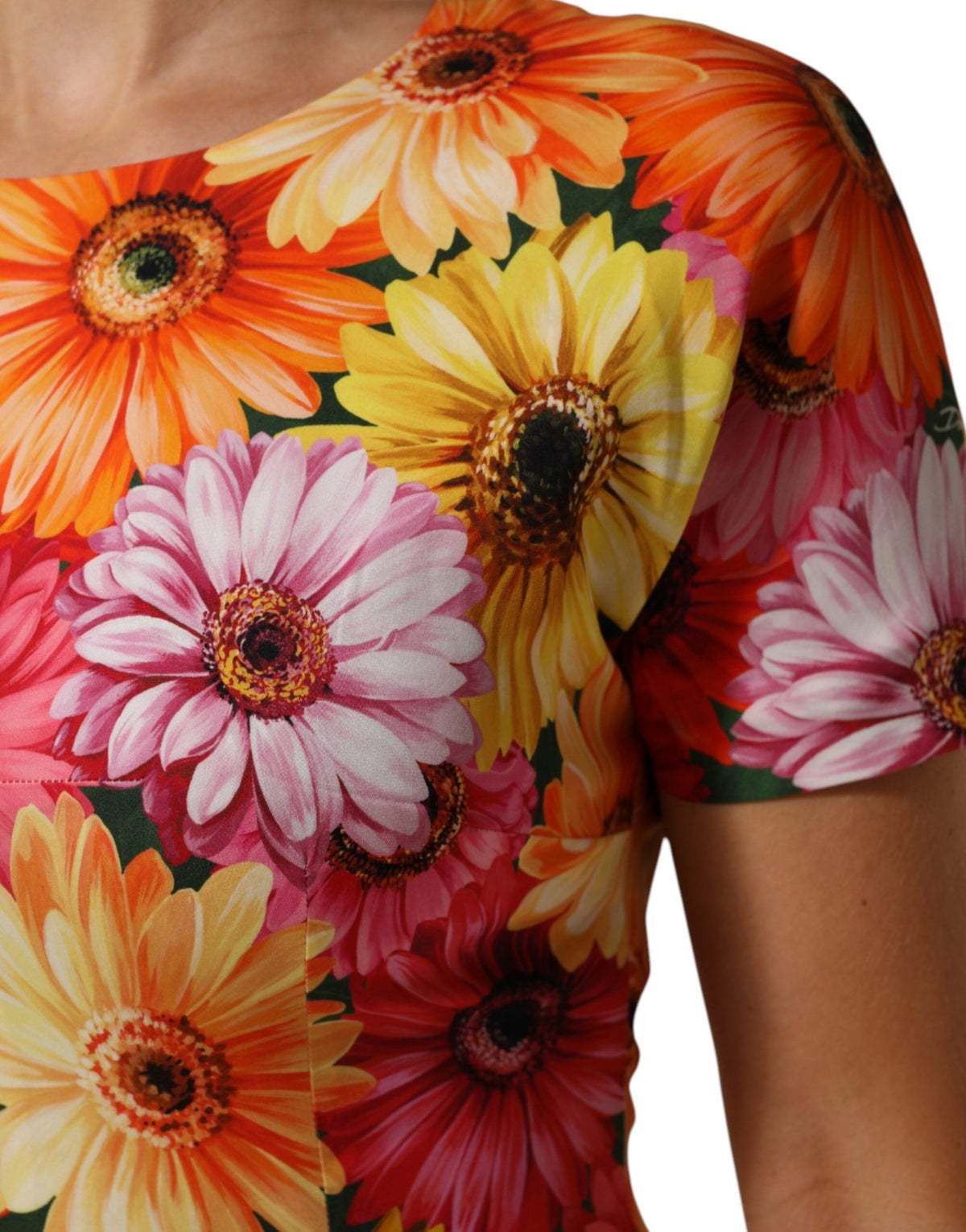 Dolce & Gabbana Multicolor Floral Print SilkSheath Midi Dress - HBPS Beauty & Fashion