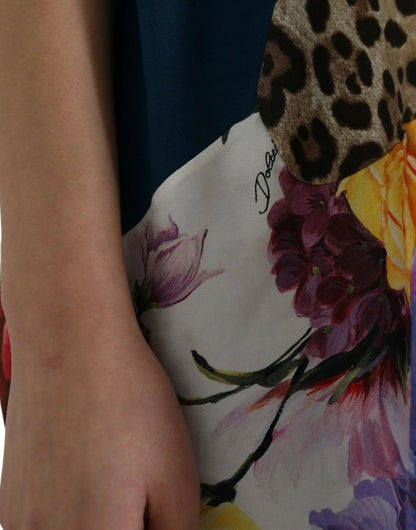 Dolce & Gabbana Multicolor Patchwork Cotton Silk Blouse Top - HBPS Beauty & Fashion