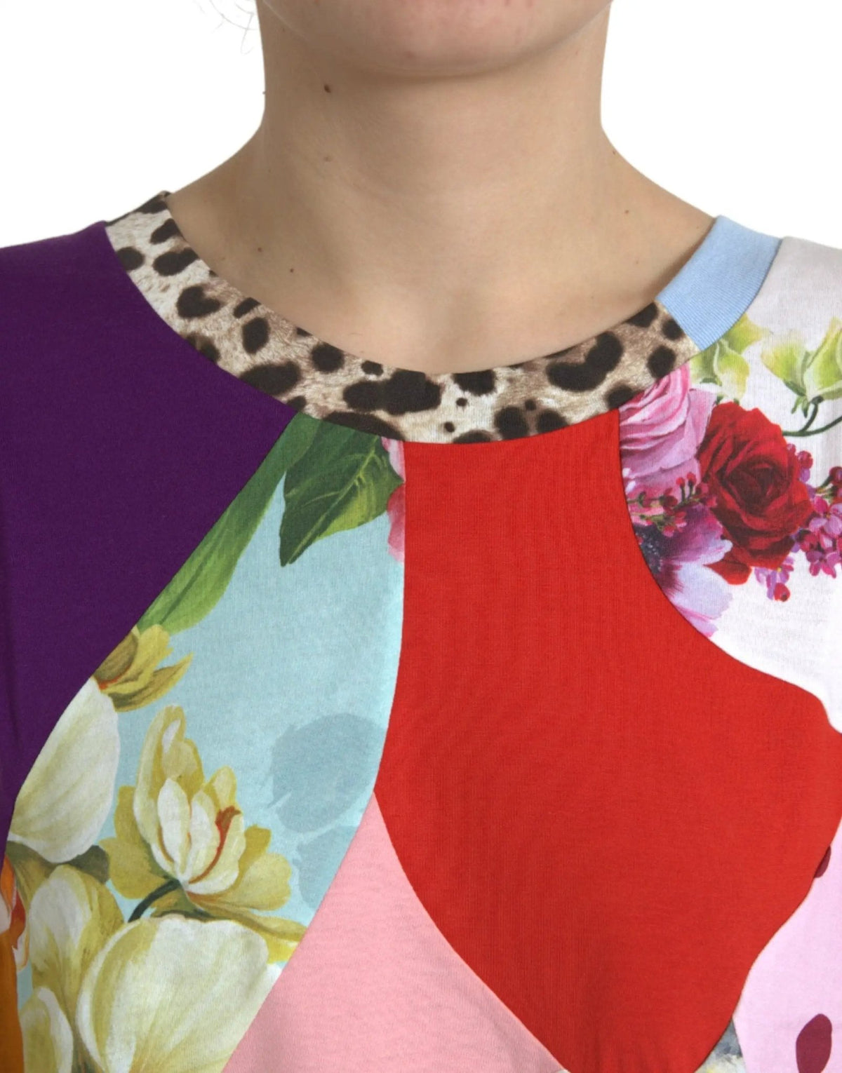 Dolce & Gabbana Multicolor Patchwork Cotton Silk Blouse Top - HBPS Beauty & Fashion