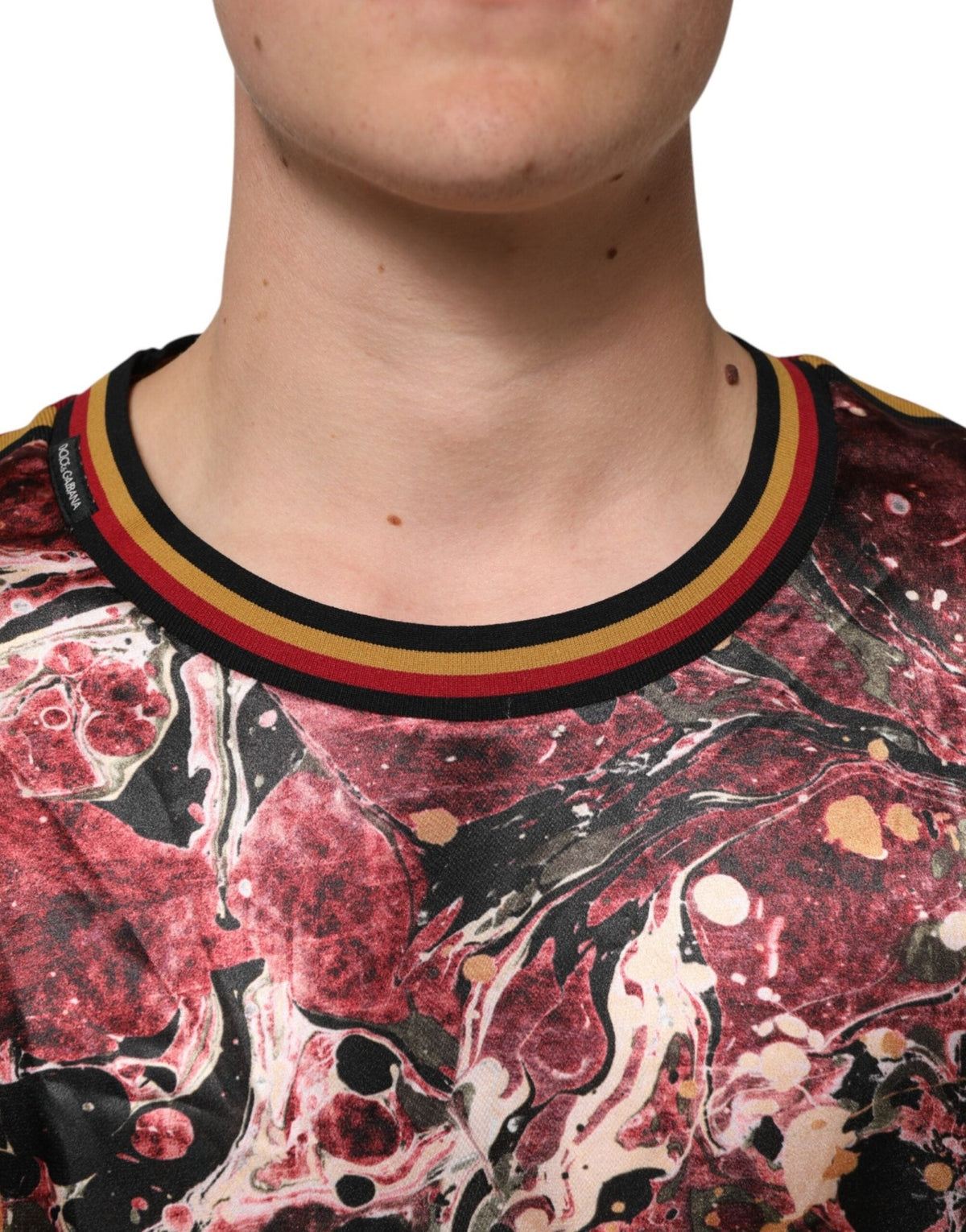 Dolce & Gabbana Multicolor Polyester Marble Print Oversize T-shirt - HBPS Beauty & Fashion