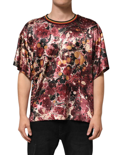 Dolce & Gabbana Multicolor Polyester Marble Print Oversize T-shirt - HBPS Beauty & Fashion
