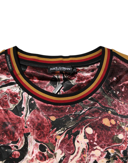 Dolce & Gabbana Multicolor Polyester Marble Print Oversize T-shirt - HBPS Beauty & Fashion