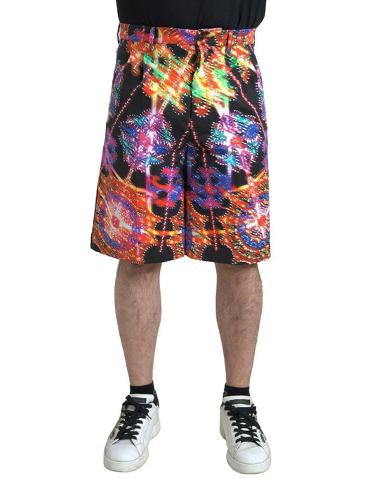 Dolce & Gabbana Multicolor Printed Cotton Men Bermuda Shorts - HBPS Beauty & Fashion