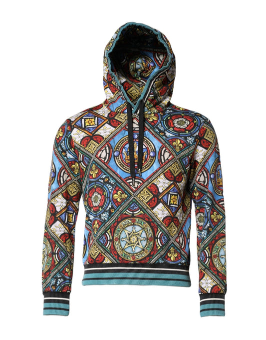 Dolce & Gabbana Multicolor Printed Hooded Sweatshirt Sweater - HBPS Beauty & Fashion