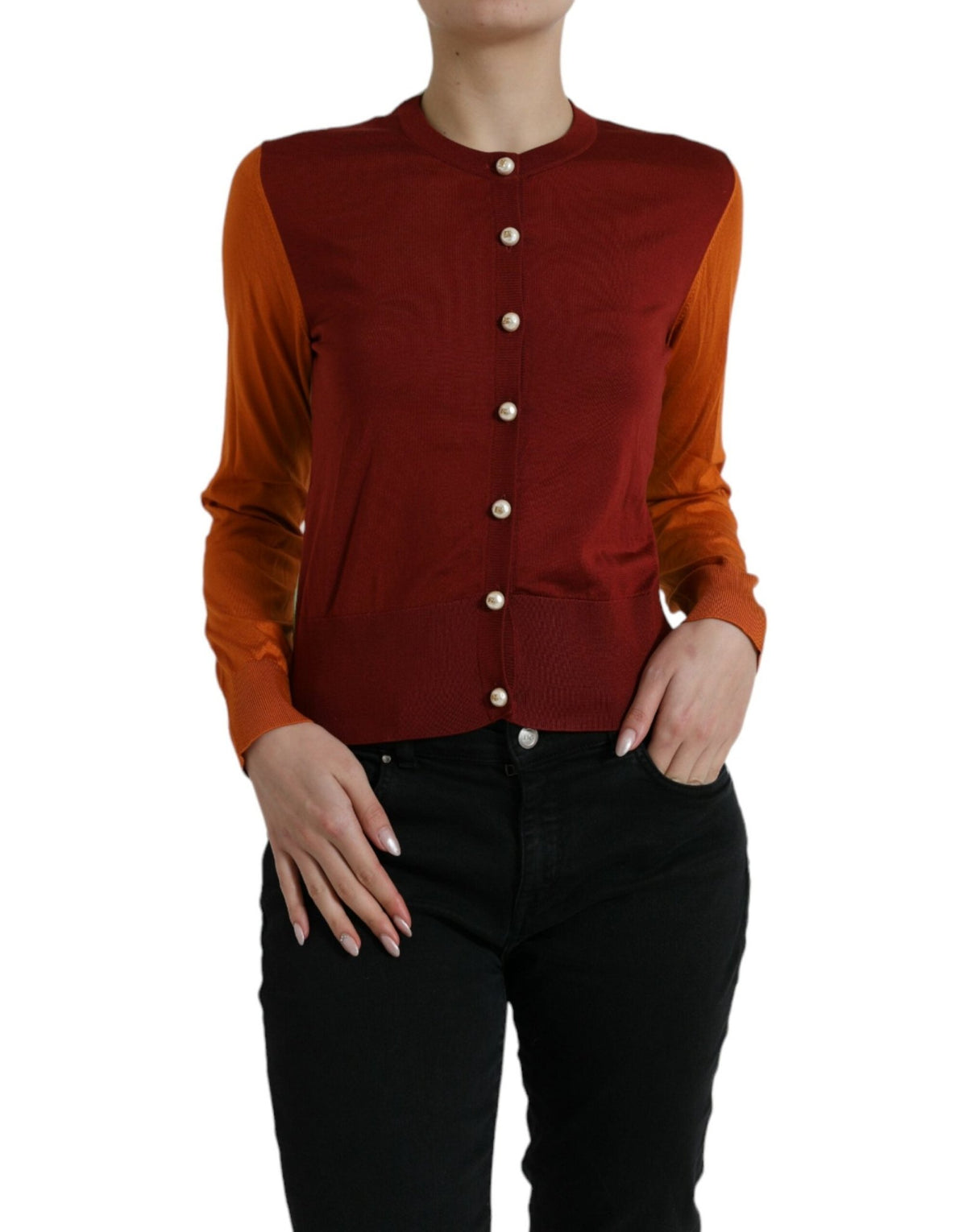 Dolce & Gabbana Multicolor Silk Crewneck Cardigan Sweater - HBPS Beauty & Fashion