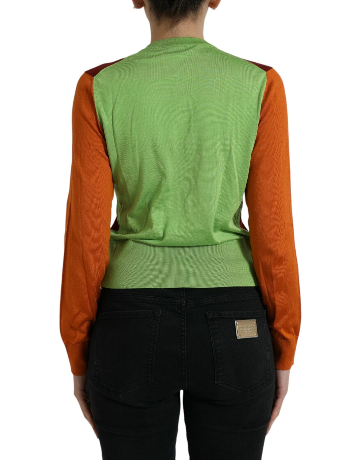 Dolce & Gabbana Multicolor Silk Crewneck Cardigan Sweater - HBPS Beauty & Fashion