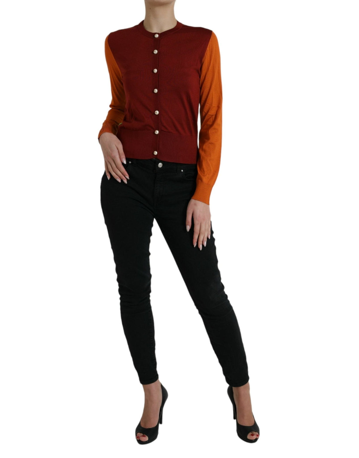 Dolce & Gabbana Multicolor Silk Crewneck Cardigan Sweater - HBPS Beauty & Fashion