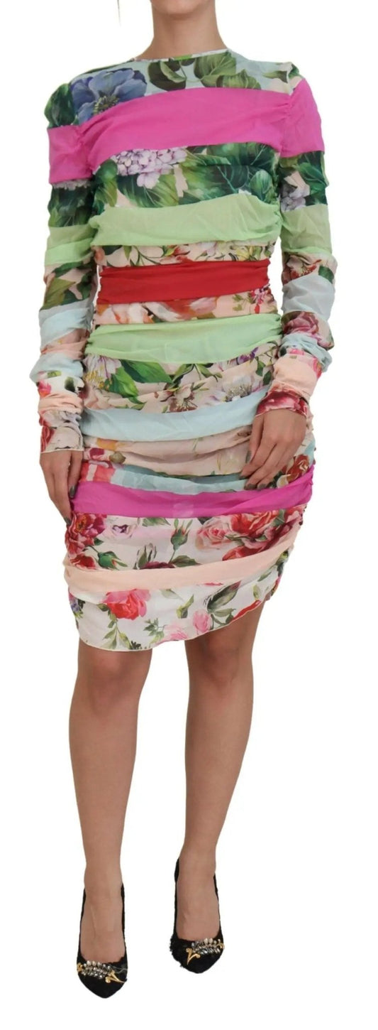 Dolce & Gabbana Multicolor Silk Floral Bodycon Sheath Dress - HBPS Beauty & Fashion
