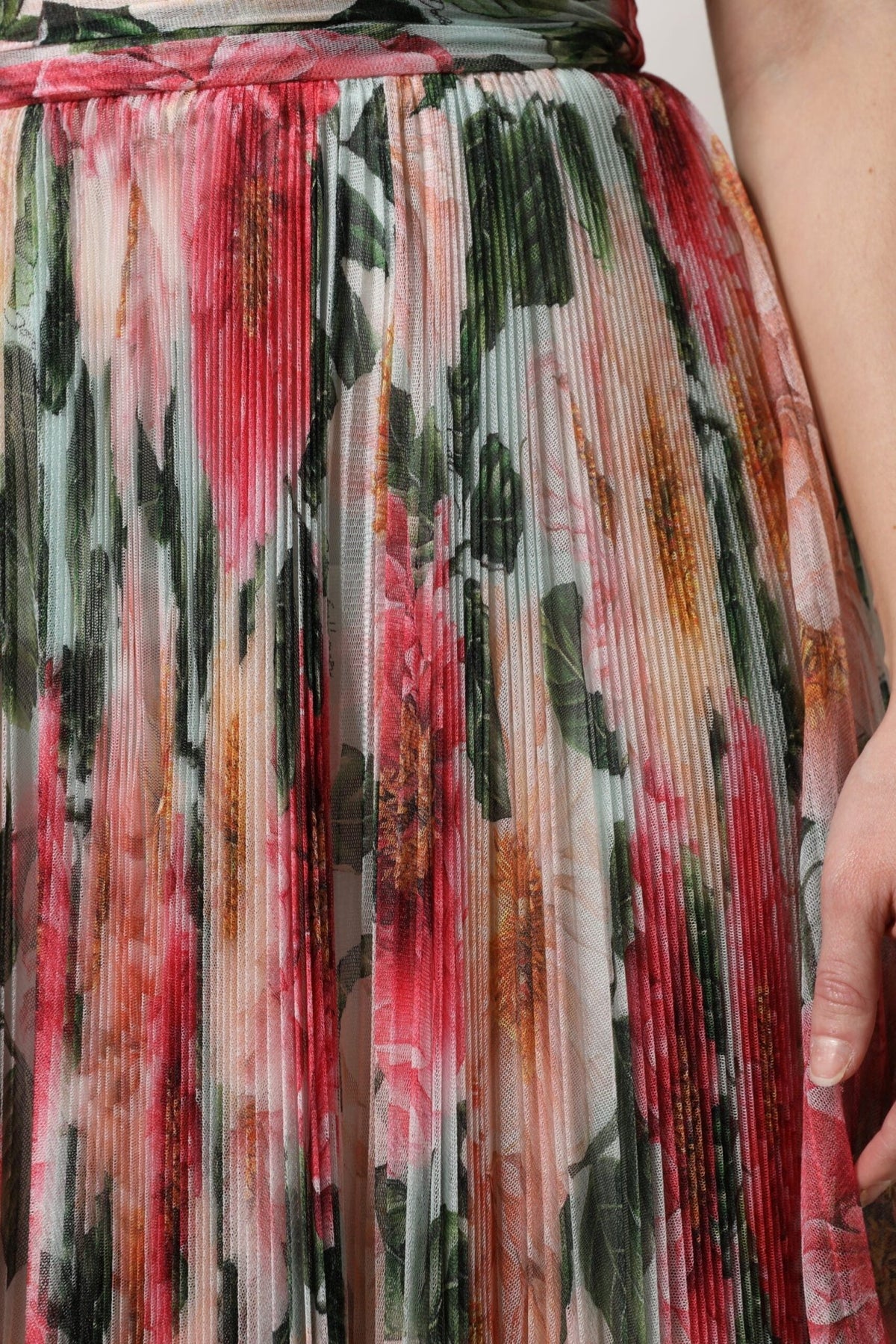 Dolce & Gabbana Multicolor Silk Floral High Waist Midi Skirt - HBPS Beauty & Fashion