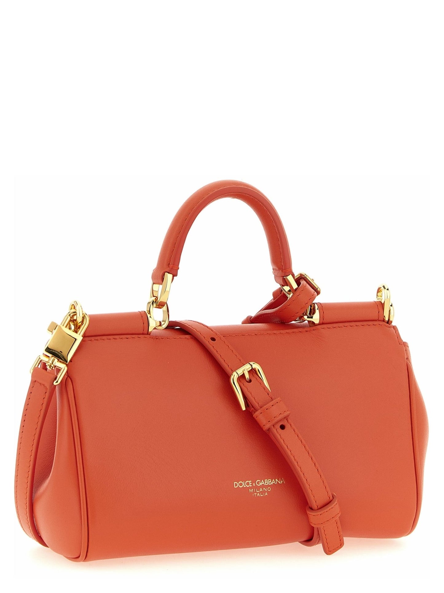 Dolce & Gabbana Orange Calfskin Handbag - HBPS Beauty & Fashion