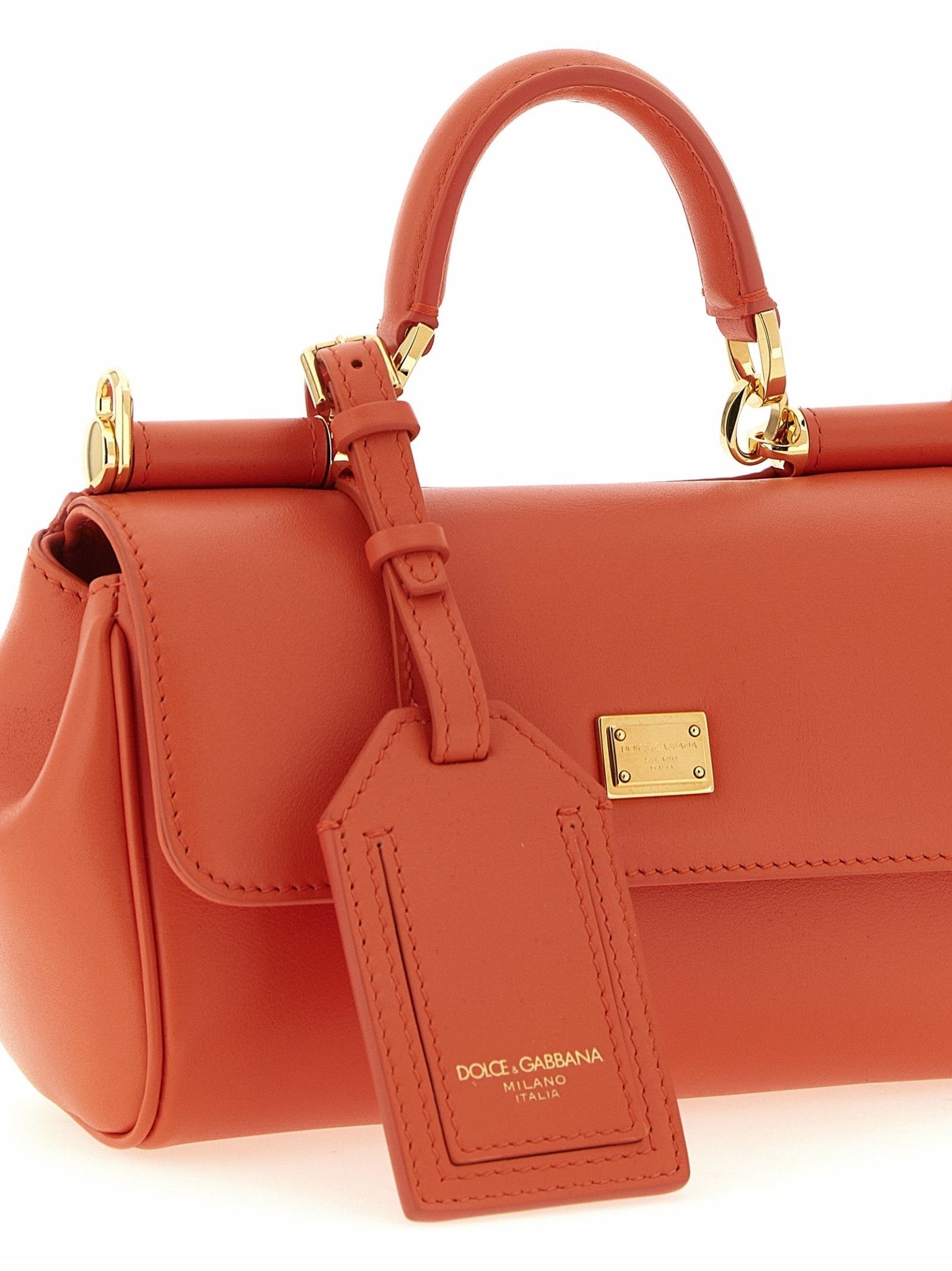 Dolce & Gabbana Orange Calfskin Handbag - HBPS Beauty & Fashion