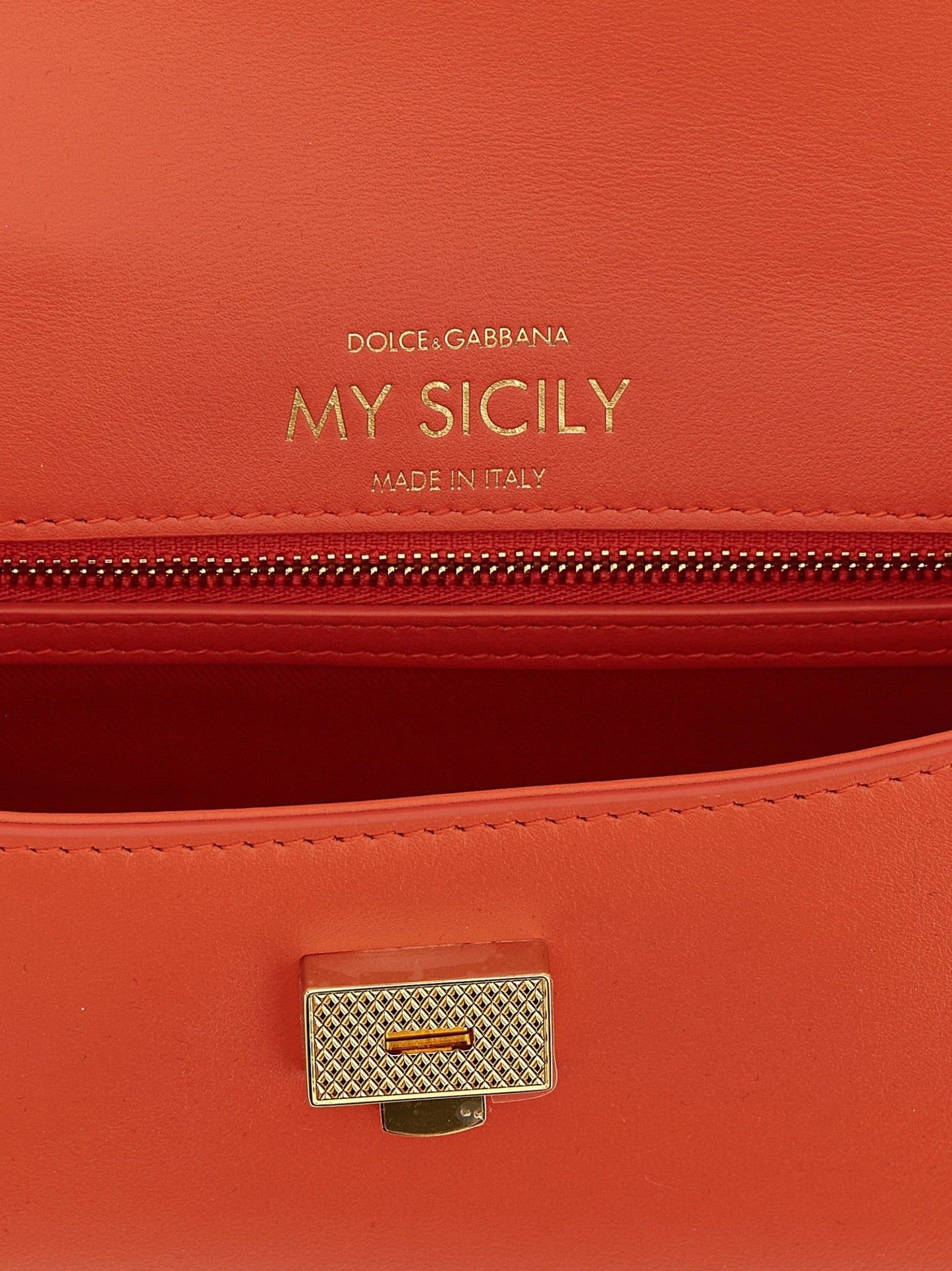 Dolce & Gabbana Orange Calfskin Handbag - HBPS Beauty & Fashion