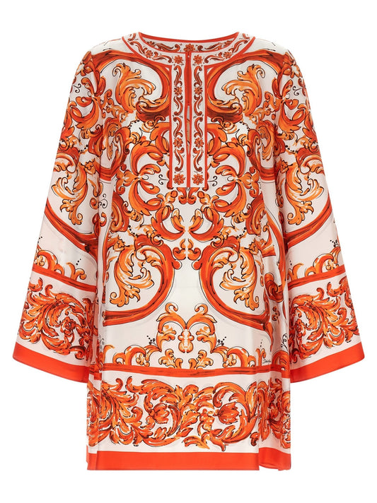 Dolce & Gabbana Orange Silk Short Dress - HBPS Beauty & Fashion