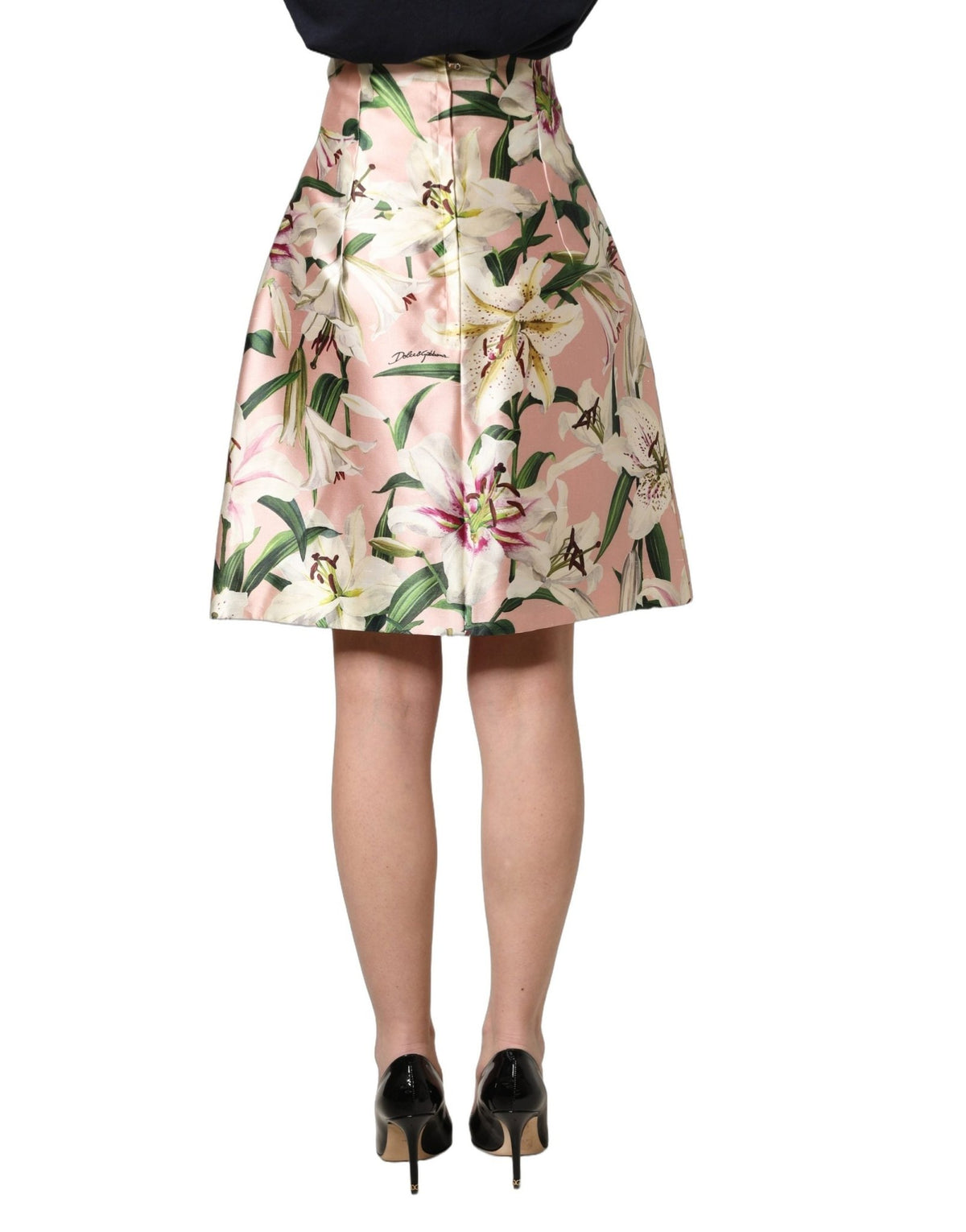 Dolce & Gabbana Pink Lilium High Waist Knee Length Skirt - HBPS Beauty & Fashion