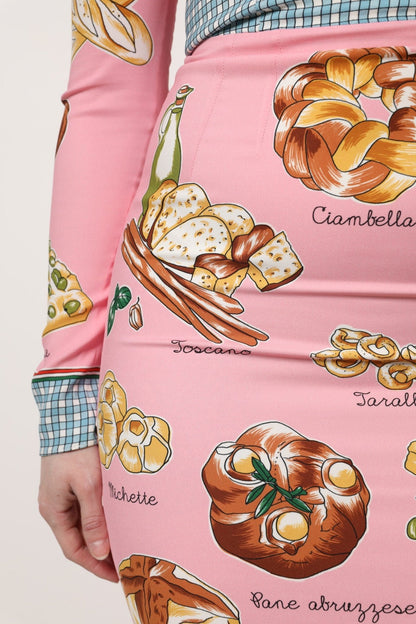 Dolce & Gabbana Pink Pastry Print Bodycon Sheath Midi Dress - HBPS Beauty & Fashion