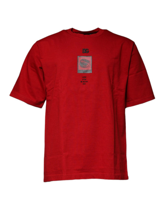 Dolce & Gabbana Red DG Eye Cotton Crew Neck T-shirt - HBPS Beauty & Fashion