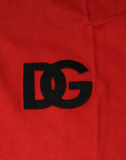 Dolce & Gabbana Red DG Logo Cotton Crew Neck T-shirt - HBPS Beauty & Fashion