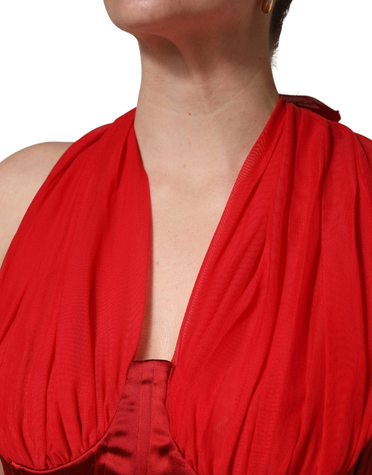 Dolce & Gabbana Red Halter Corset Sleeveless Sheath Dress - HBPS Beauty & Fashion