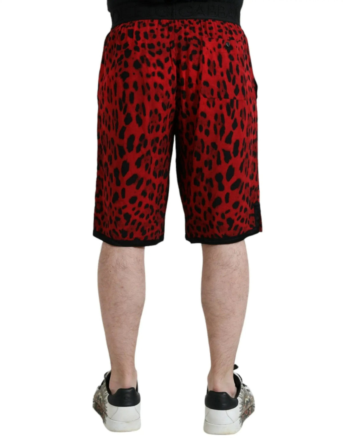 Dolce & Gabbana Red Leopard Print Viscose Bermuda Shorts - HBPS Beauty & Fashion