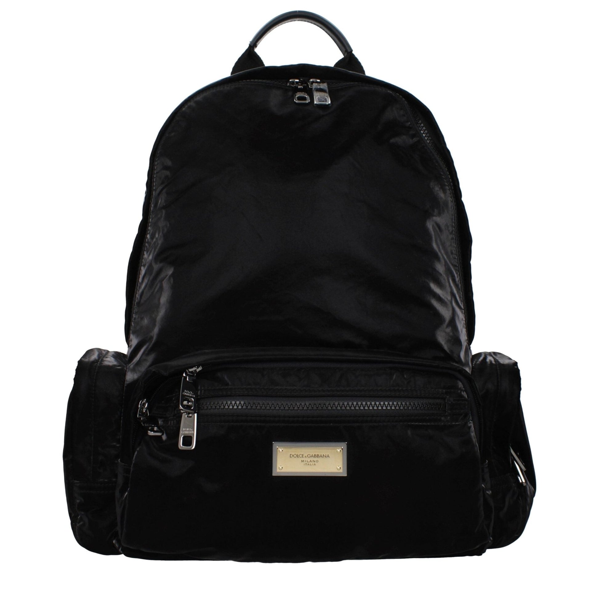 Dolce & Gabbana – Sac à Dos en Nylon Noir | Logo Frontal & Dorsal | Name Tag | Homme - HBPS Beauty & Fashion