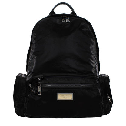 Dolce & Gabbana – Sac à Dos en Nylon Noir | Logo Frontal & Dorsal | Name Tag | Homme - HBPS Beauty & Fashion