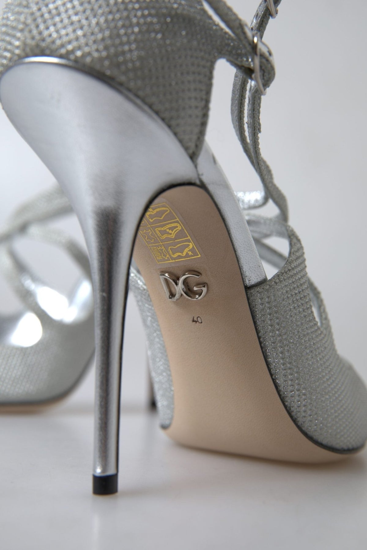 Dolce & Gabbana Silver Shimmers Sandals Heel Pumps Shoes - HBPS Beauty & Fashion