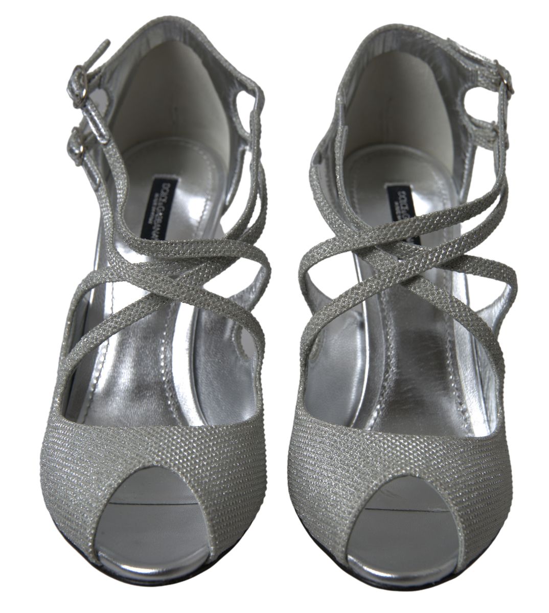Dolce & Gabbana Silver Shimmers Sandals Heel Pumps Shoes - HBPS Beauty & Fashion
