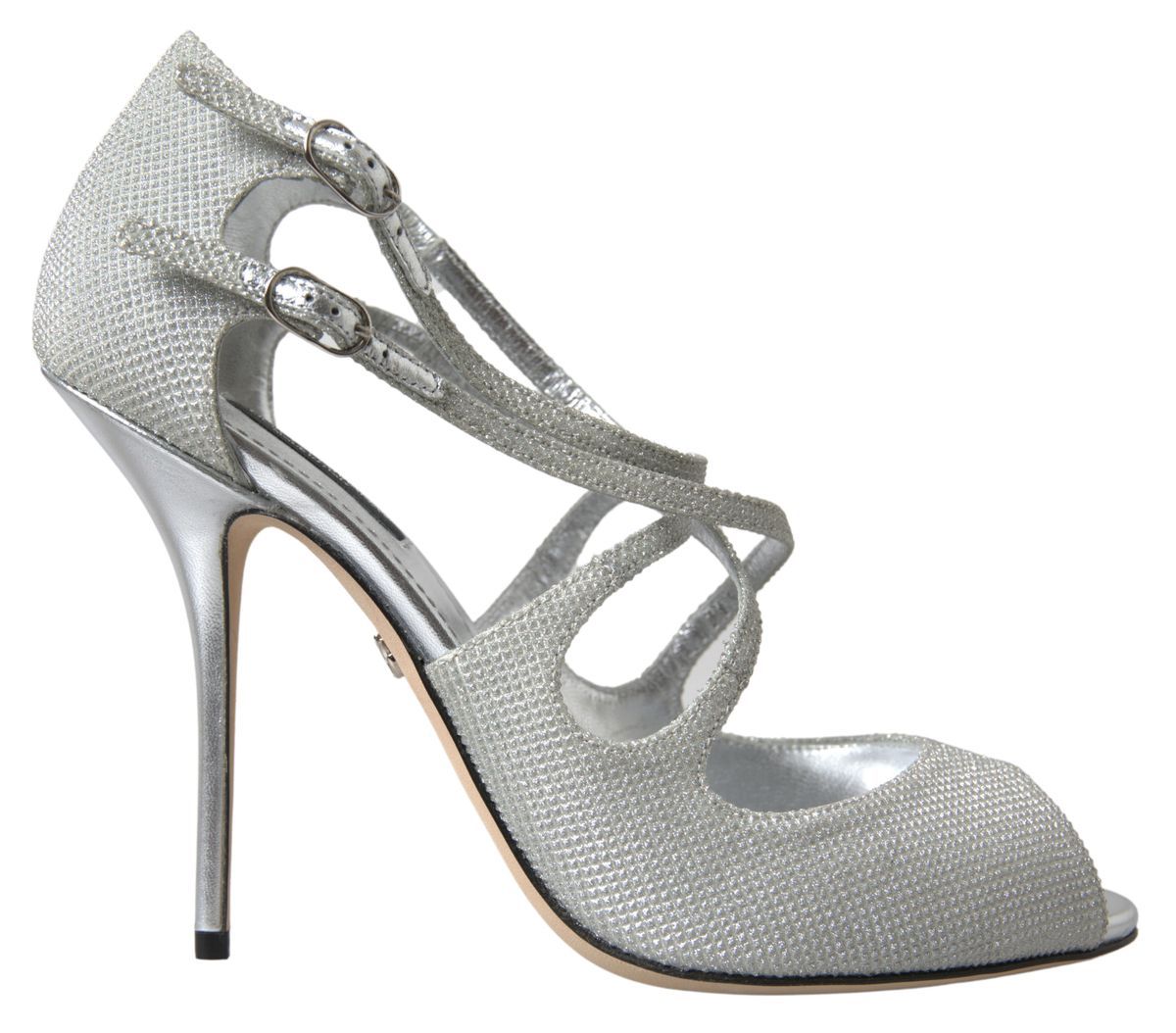 Dolce & Gabbana Silver Shimmers Sandals Heel Pumps Shoes - HBPS Beauty & Fashion