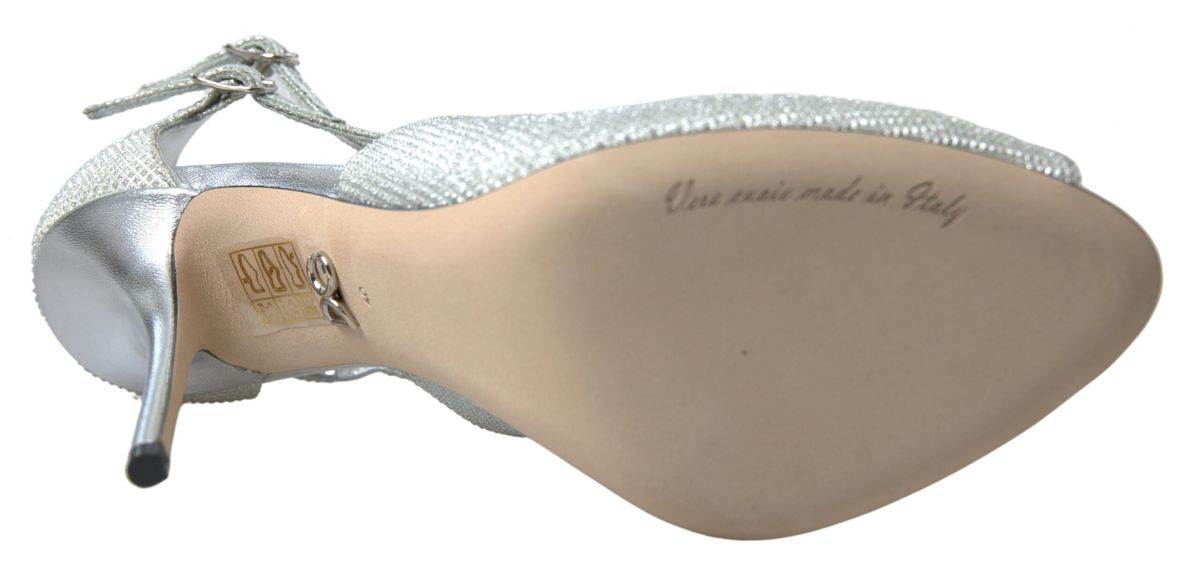 Dolce & Gabbana Silver Shimmers Sandals Heel Pumps Shoes - HBPS Beauty & Fashion