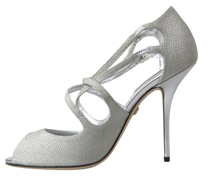 Dolce & Gabbana Silver Shimmers Sandals Heel Pumps Shoes - HBPS Beauty & Fashion