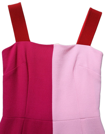 Dolce & Gabbana Two Tone Pink Wool Sleeveless Midi Dress - HBPS Beauty & Fashion
