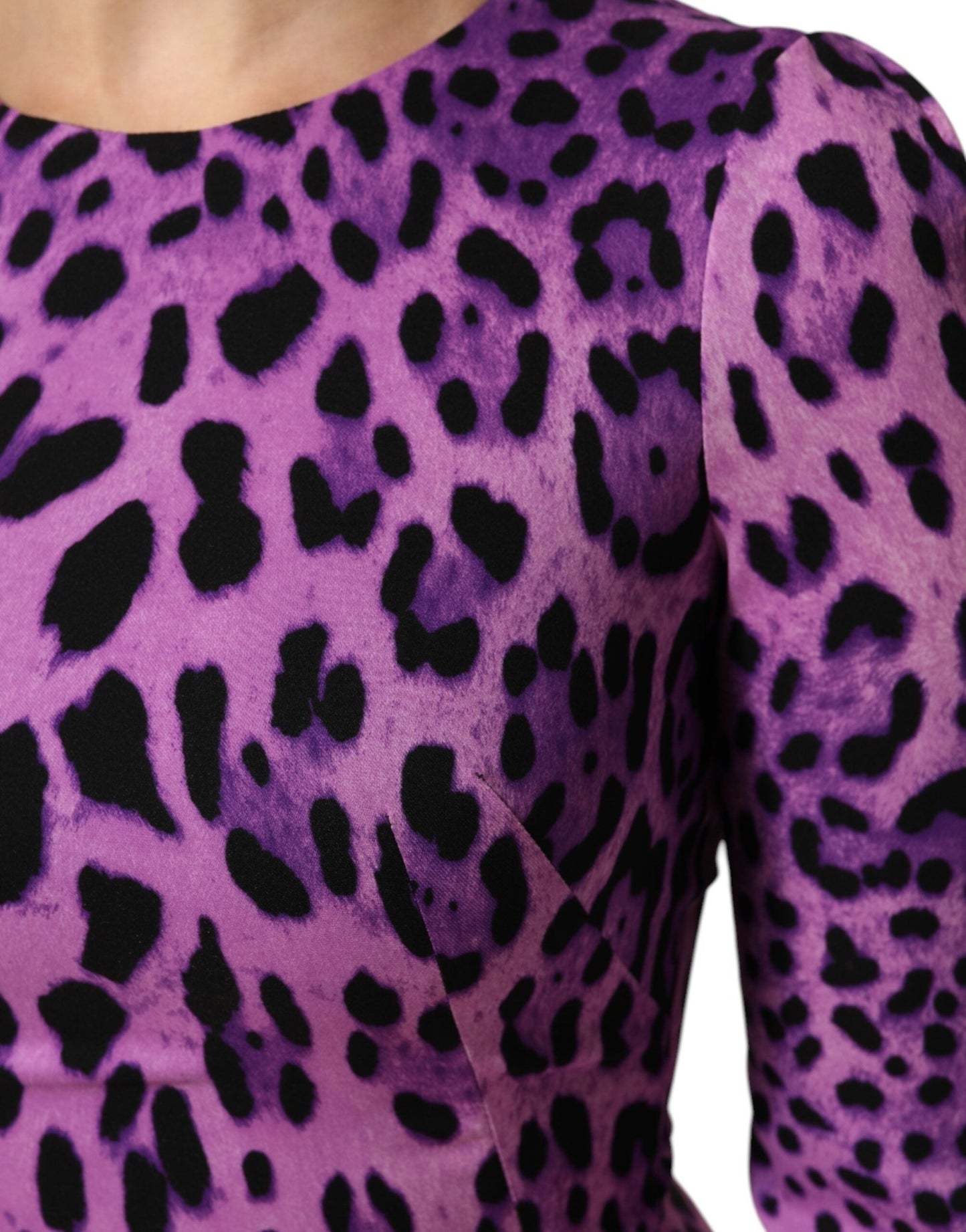 Dolce & Gabbana Violet Leopard Sheath Bodycon Mini Dress - HBPS Beauty & Fashion
