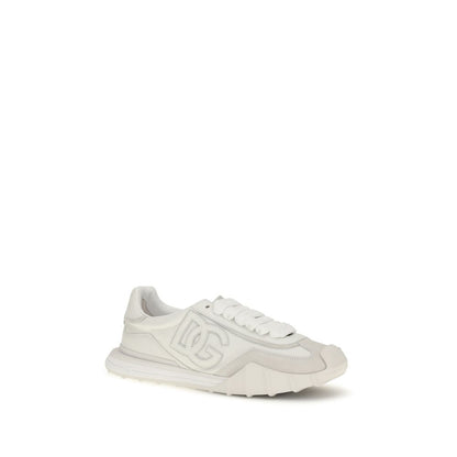Dolce & Gabbana White Calf Leather Bos Taurus Athletic Sneakers - HBPS Beauty & Fashion