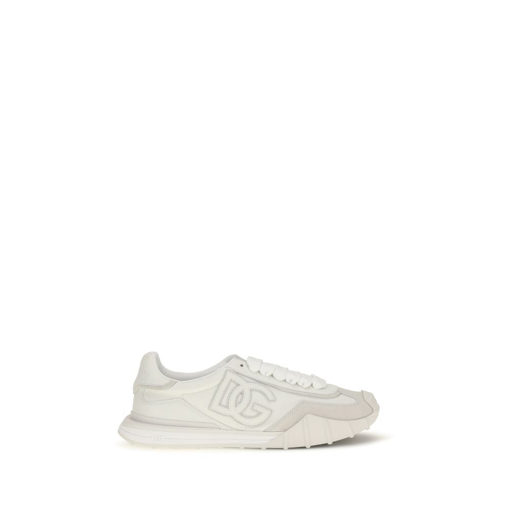Dolce & Gabbana White Calf Leather Bos Taurus Athletic Sneakers - HBPS Beauty & Fashion