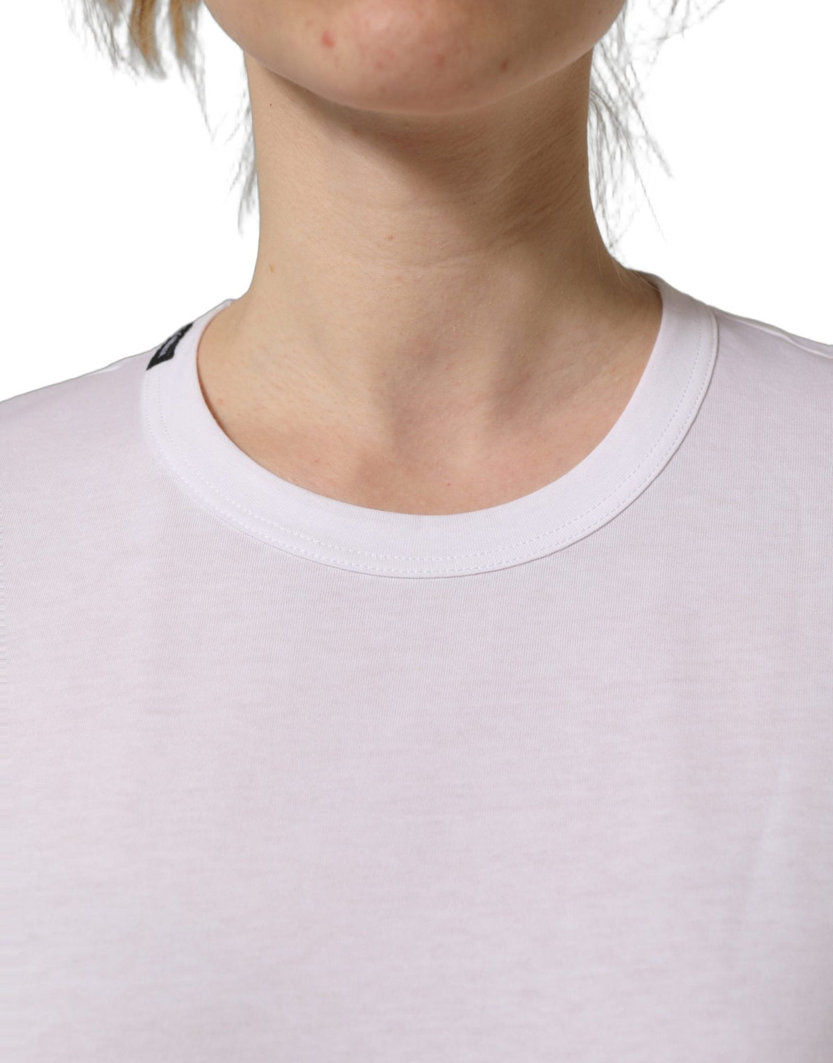 Dolce & Gabbana White Cotton Crew Neck Short Sleeves T-shirt - HBPS Beauty & Fashion