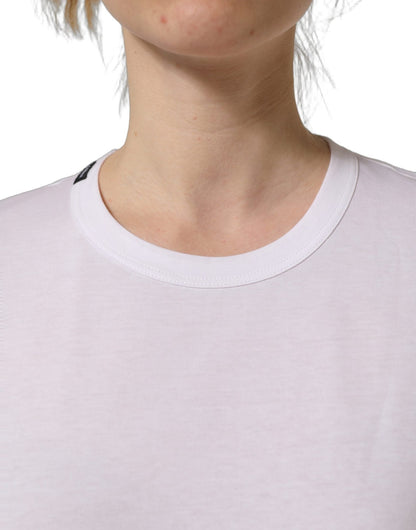 Dolce & Gabbana White Cotton Crew Neck Short Sleeves T-shirt - HBPS Beauty & Fashion