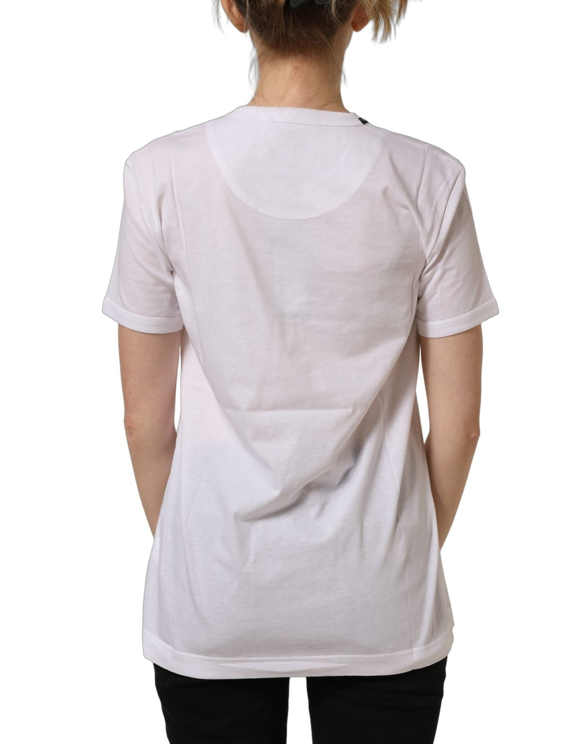 Dolce & Gabbana White Cotton Crew Neck Short Sleeves T-shirt - HBPS Beauty & Fashion