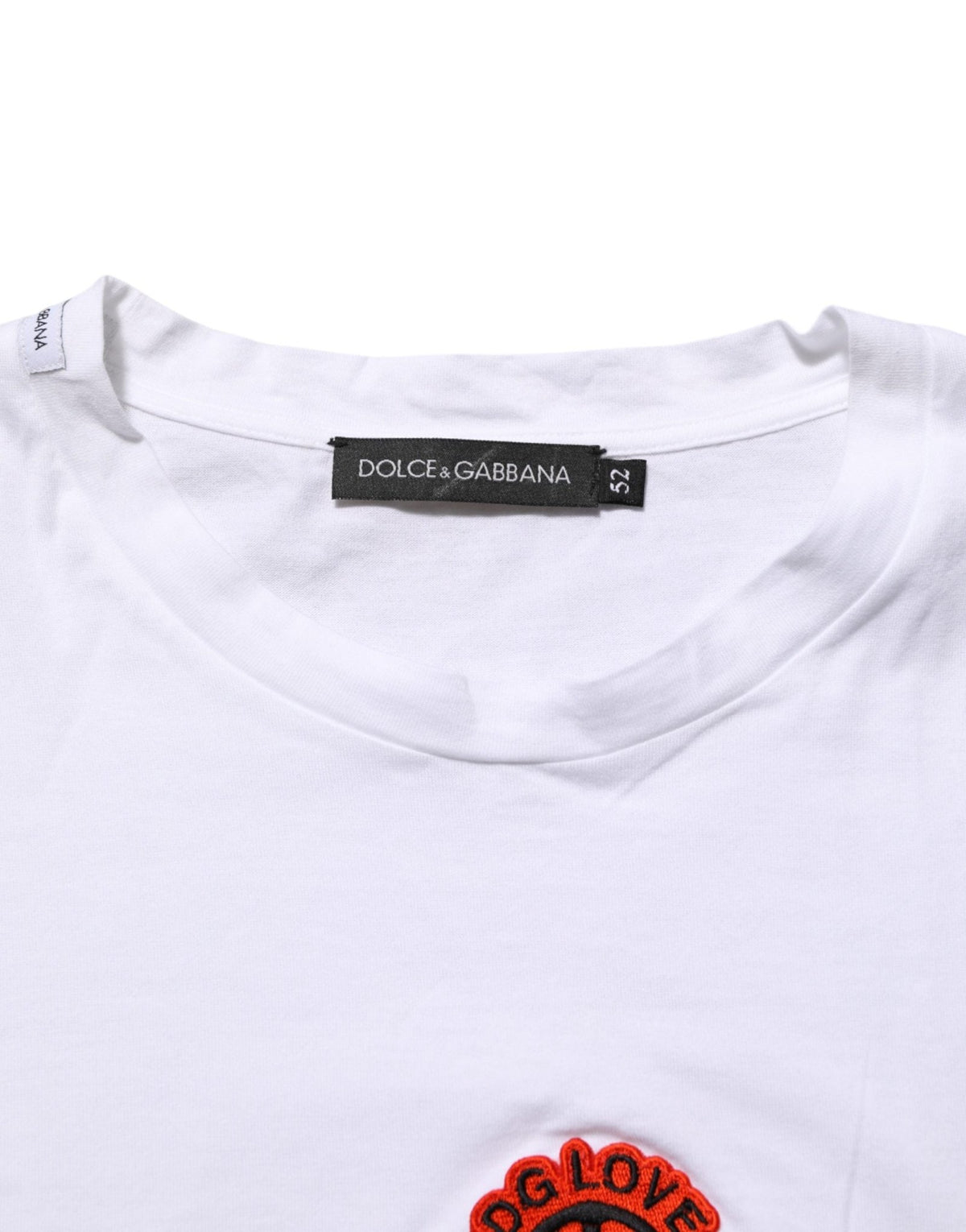 Dolce & Gabbana White Cotton DG Love Patch Crew Neck T-shirt - HBPS Beauty & Fashion