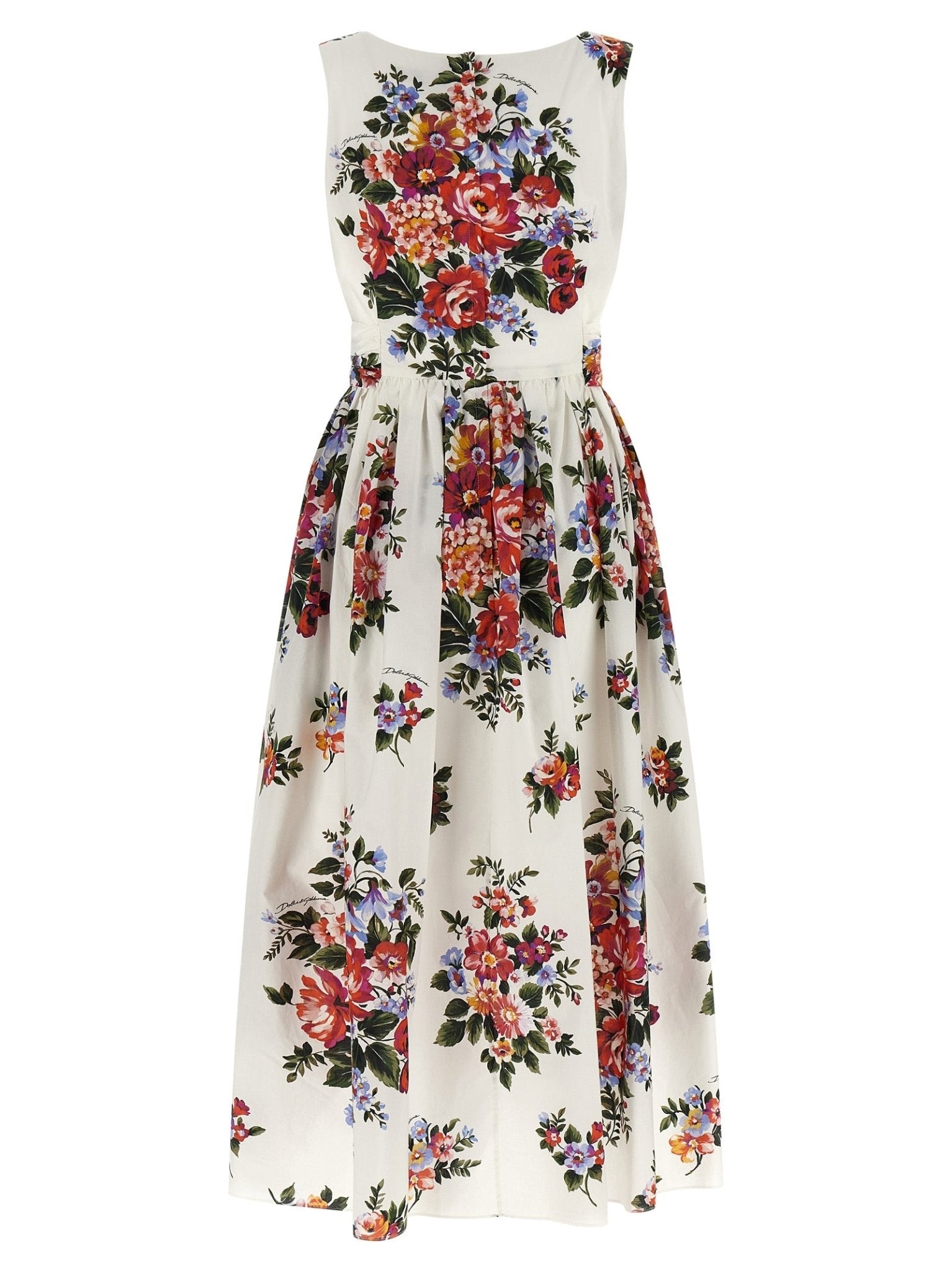 Dolce & Gabbana White Cotton Midi Dress - HBPS Beauty & Fashion