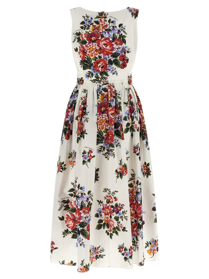 Dolce & Gabbana White Cotton Midi Dress - HBPS Beauty & Fashion