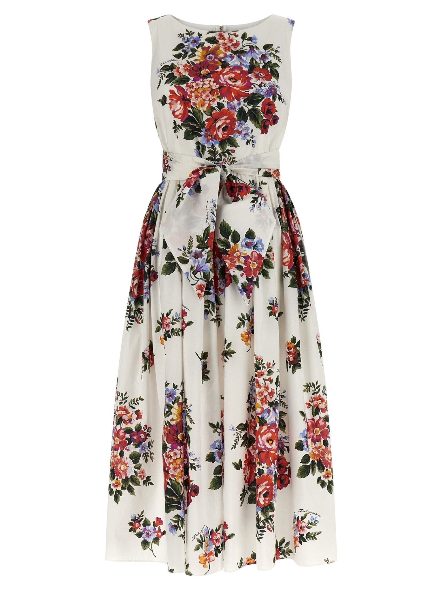 Dolce & Gabbana White Cotton Midi Dress - HBPS Beauty & Fashion