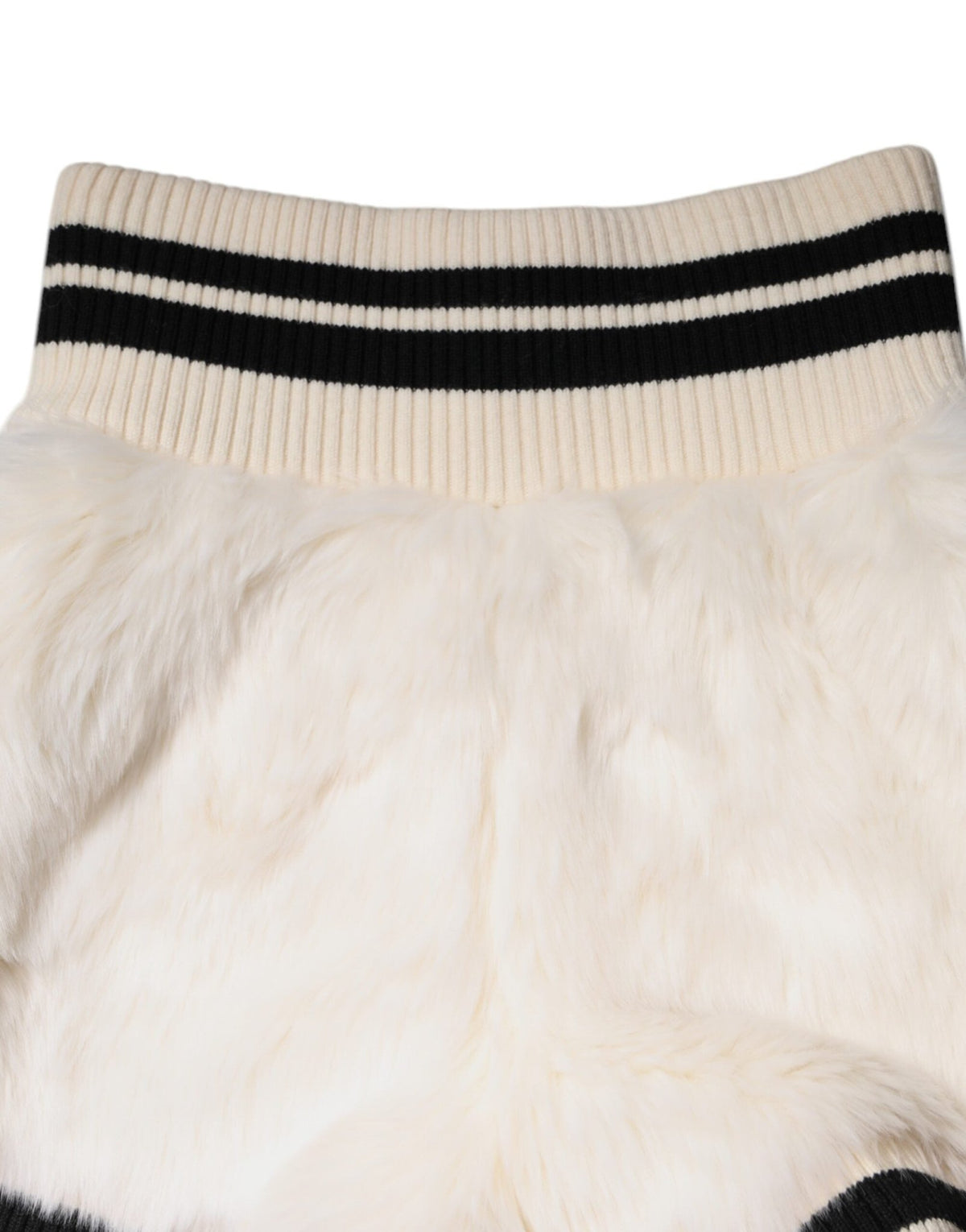 Dolce & Gabbana White Faux Fur High Waisted Hot Pants Short - HBPS Beauty & Fashion