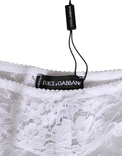 Dolce & Gabbana White Floral Lace Low Rise Panty Underwear - HBPS Beauty & Fashion